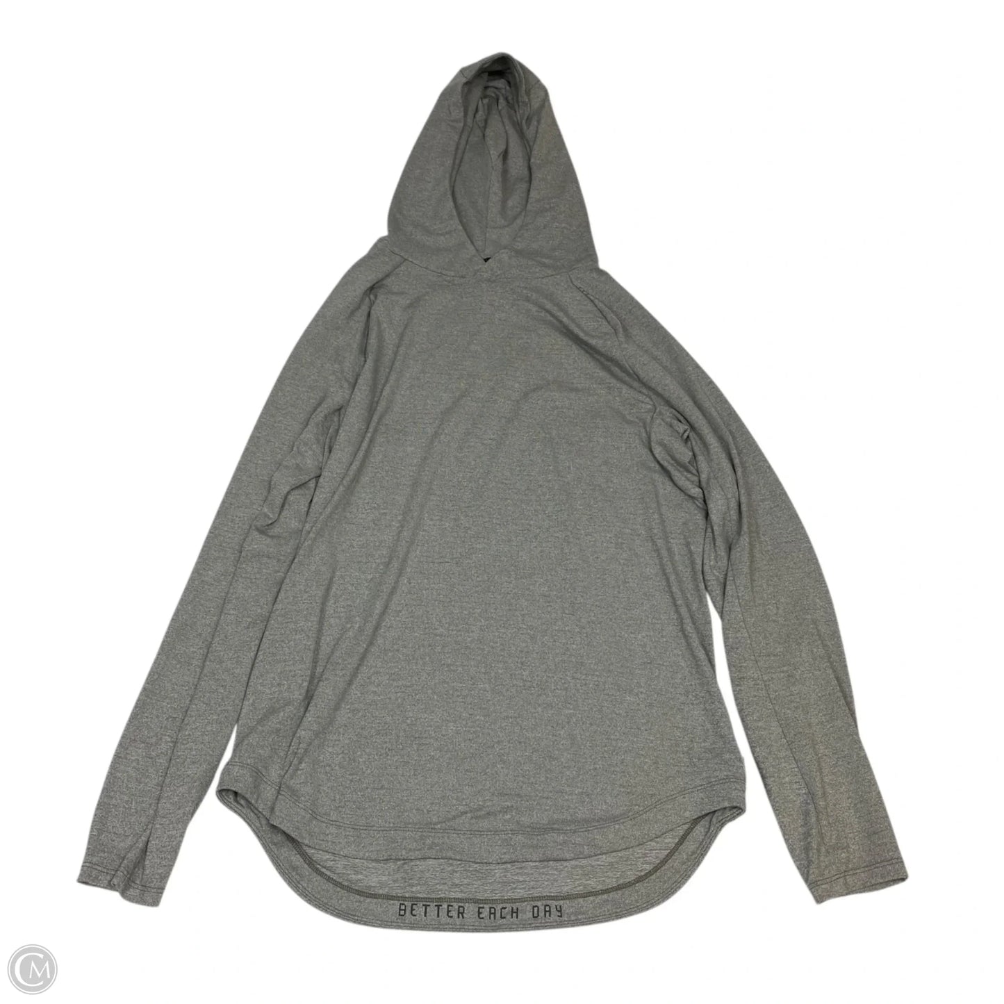 Athletic Top Long Sleeve Hoodie By Lululemon In Grey, Size: S
