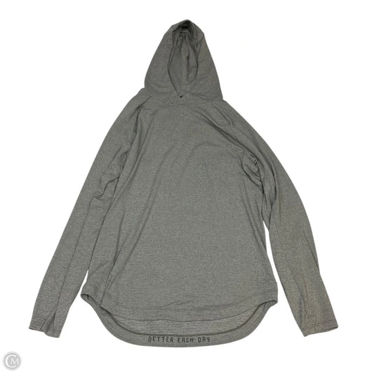 Athletic Top Long Sleeve Hoodie By Lululemon In Grey, Size: S
