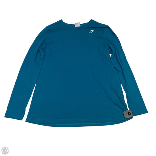 Athletic Top Long Sleeve Crewneck By Gym Shark In Blue, Size: M