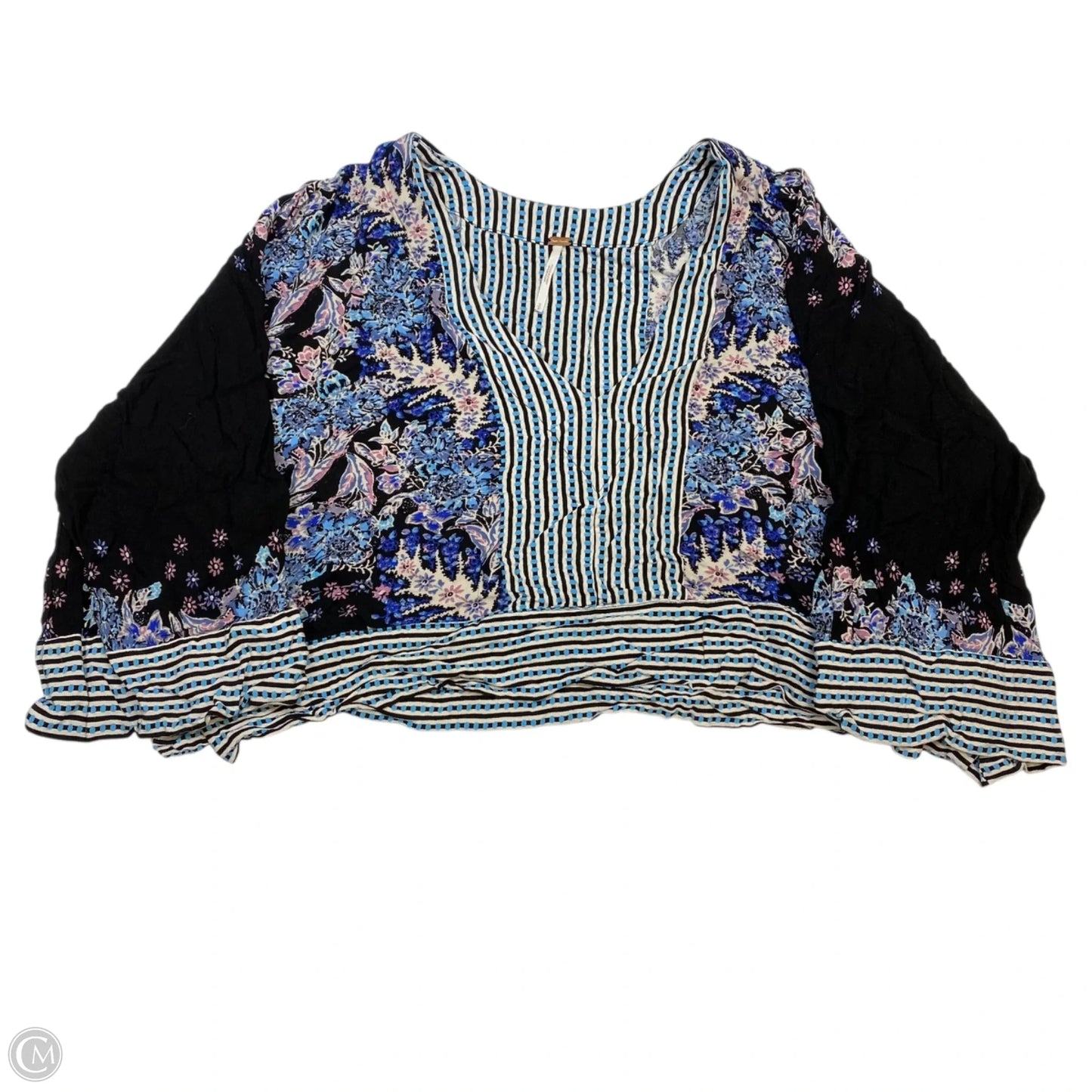 Top Long Sleeve By Free People In Black & Blue, Size: S