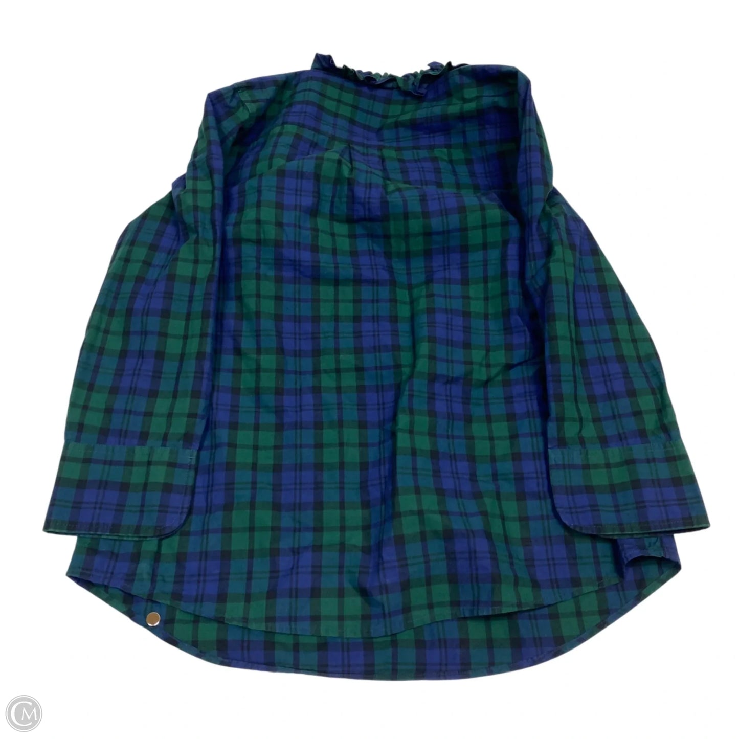 Top Long Sleeve Designer By Vineyard Vines In Blue & Green, Size: S