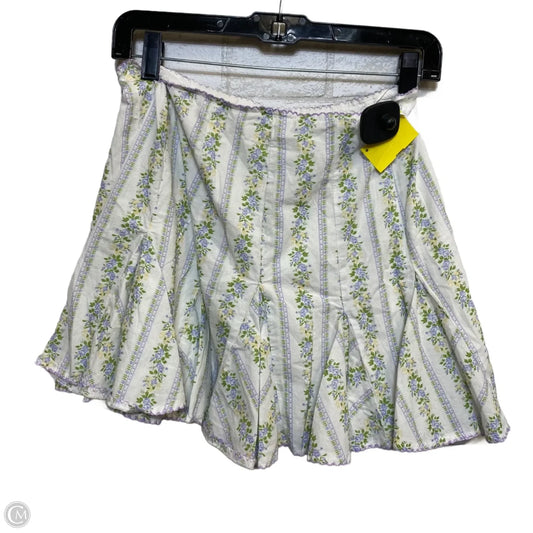 Skirt Mini & Short By Amable In Blue & White, Size: M