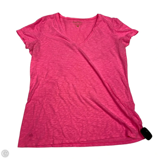 Top Short Sleeve Designer By Lilly Pulitzer In Pink, Size: L