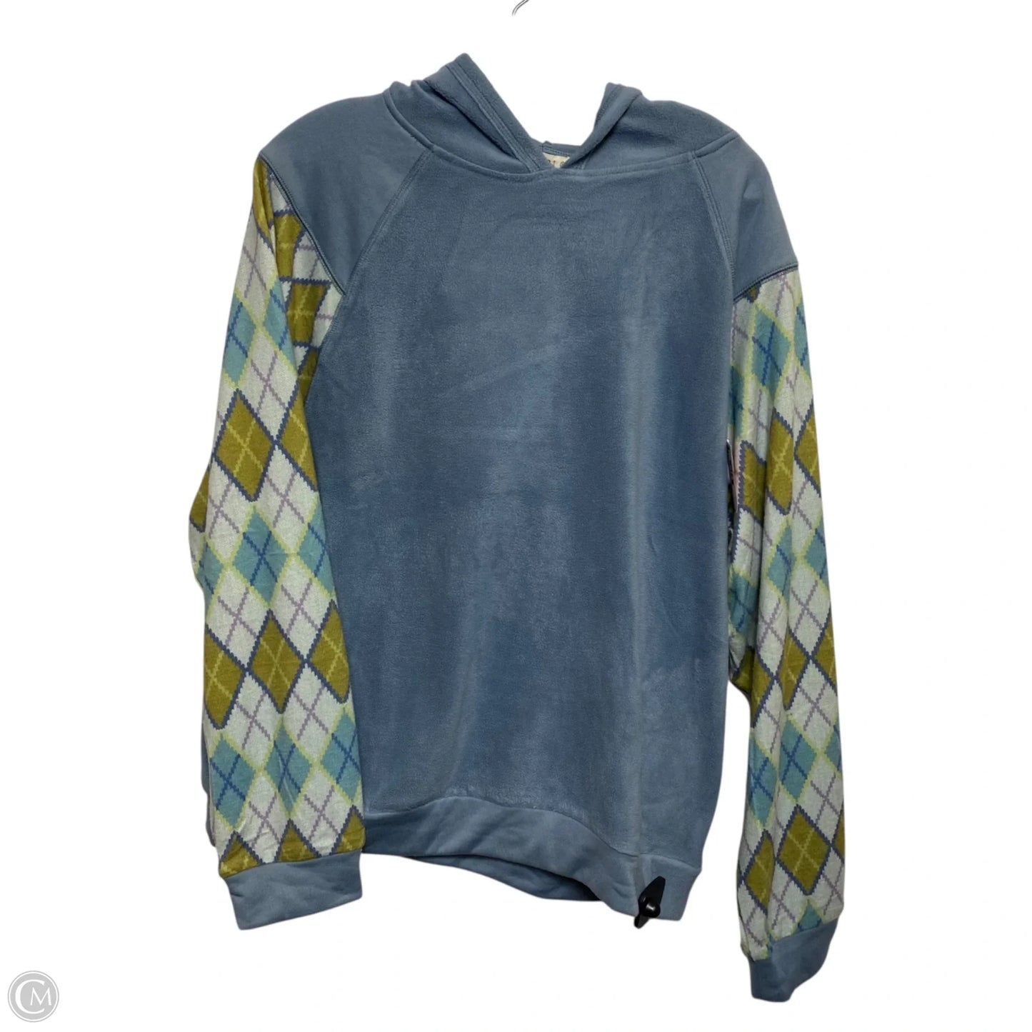 Sweatshirt Hoodie By Kori In Blue & Green, Size: L