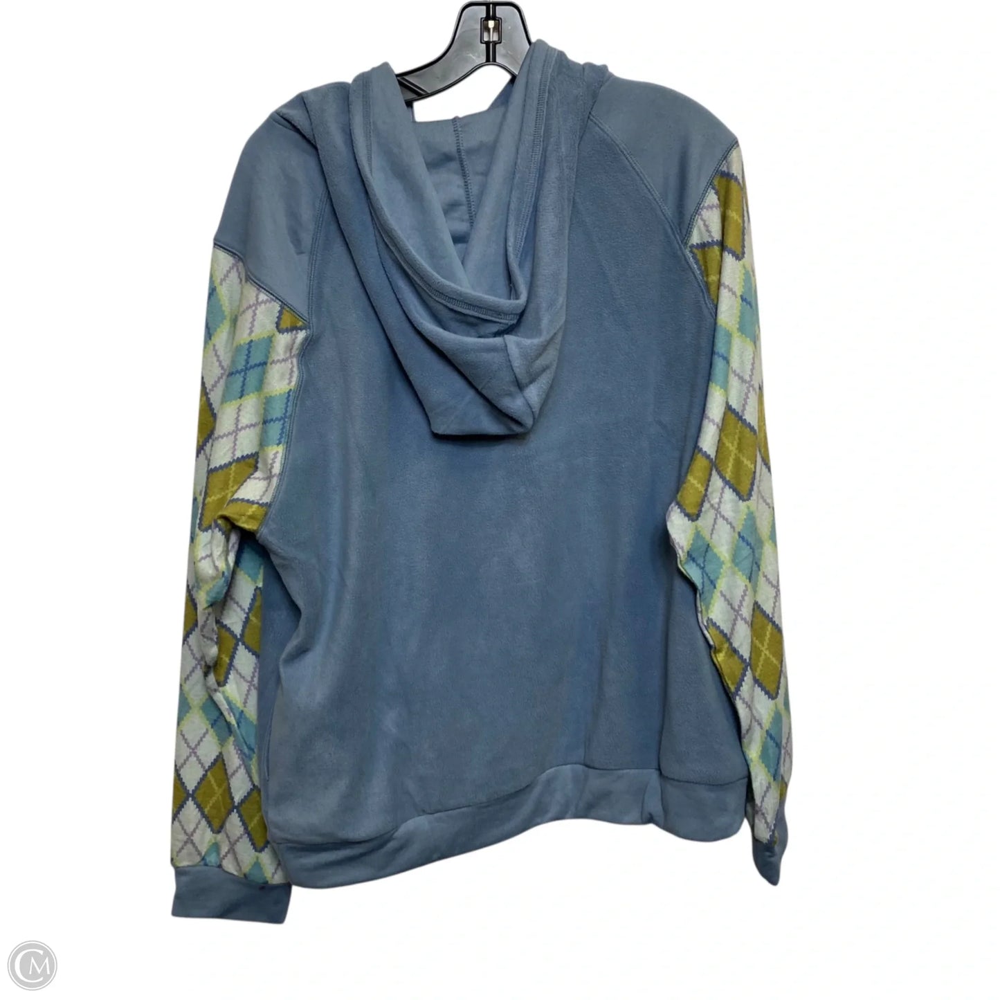Sweatshirt Hoodie By Kori In Blue & Green, Size: L