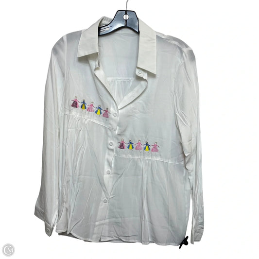 Top Long Sleeve By Clothes Mentor In White, Size: S