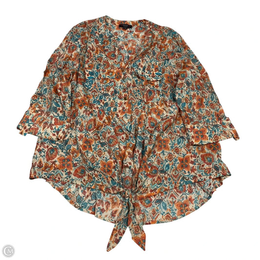 Top 3/4 Sleeve By Cocomo In Orange, Size: 1x