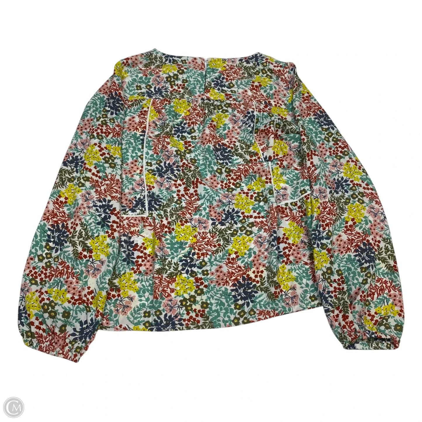 Tunic 3/4 Sleeve By Loft In Green & Red, Size: Xs