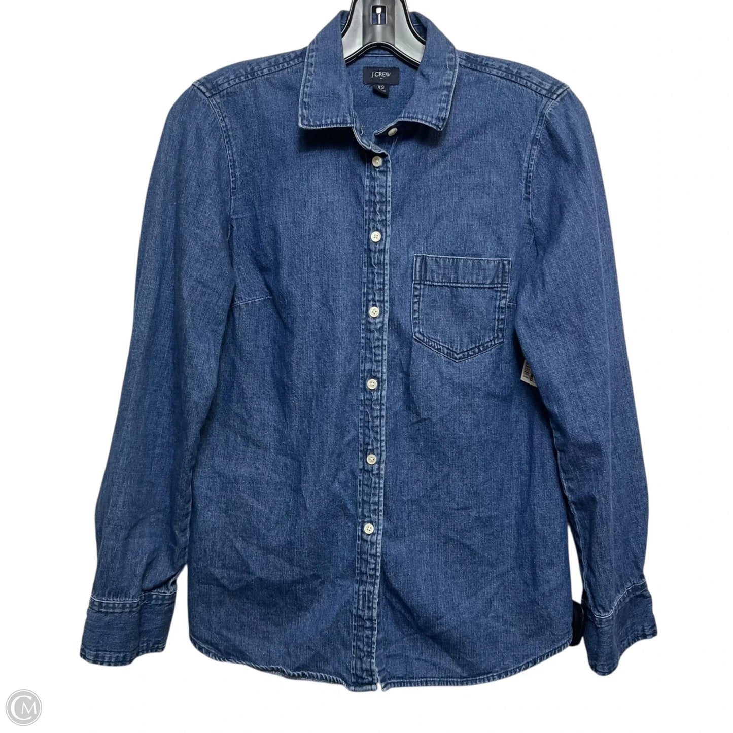Top Long Sleeve By J. Crew In Blue Denim, Size: Xs
