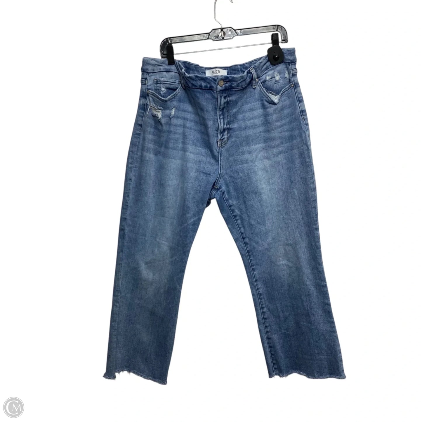 Jeans Straight By Mica Las Angeles In Blue Denim, Size: 18