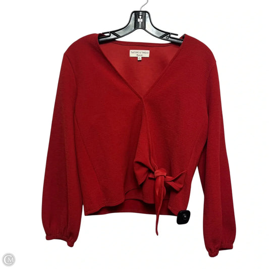 Top Long Sleeve By Madewell In Red, Size: Xs