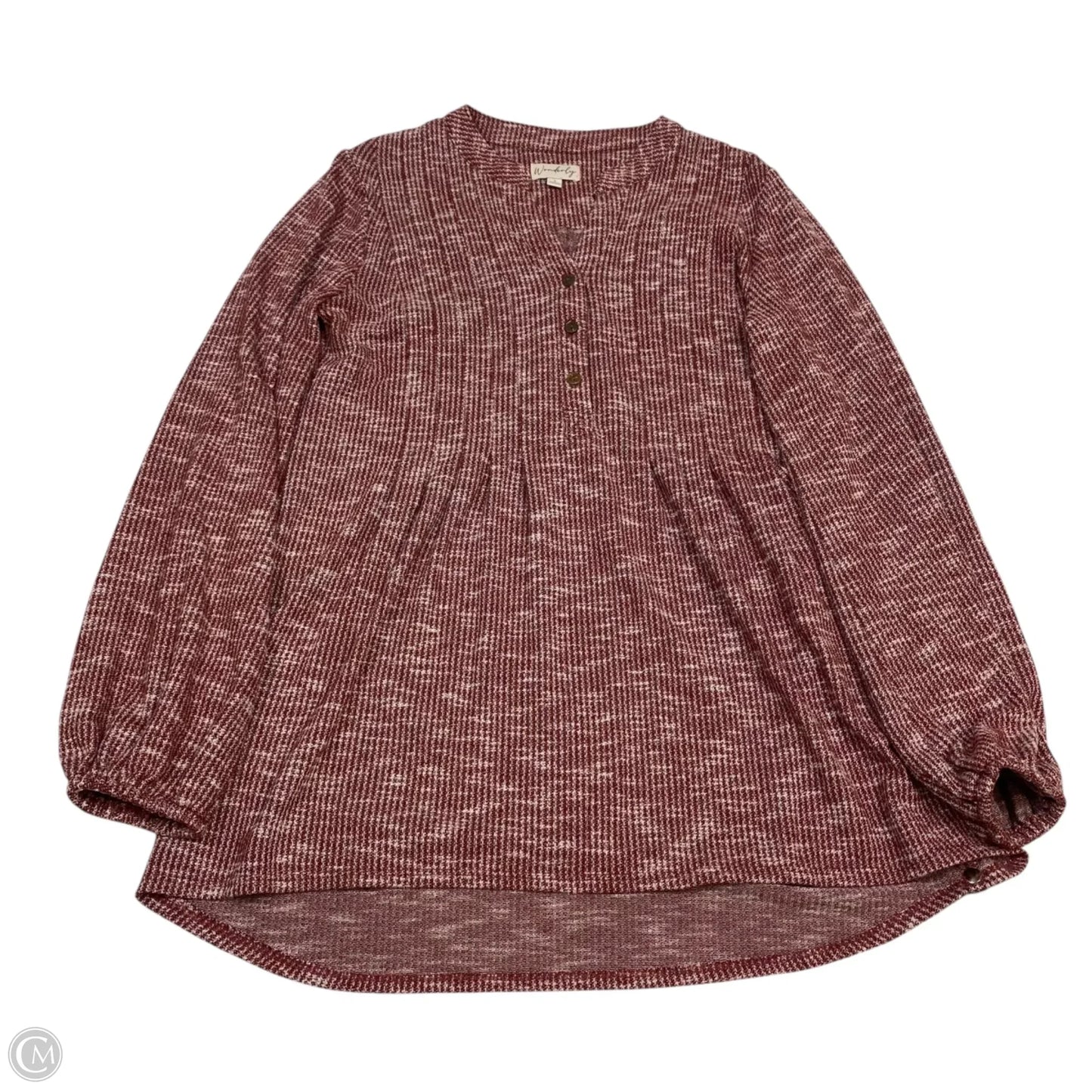 Top Long Sleeve By Wonderly In Red, Size: S
