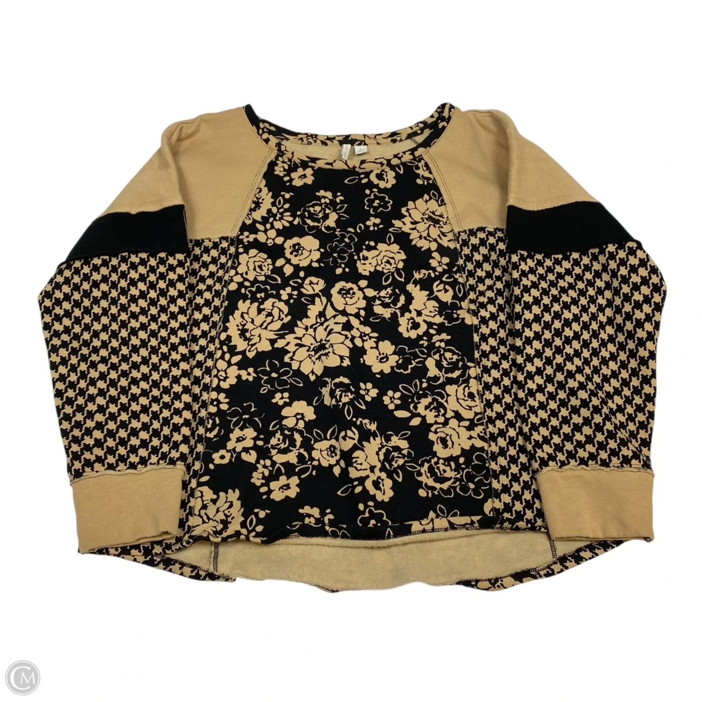 Sweatshirt Crewneck By Cato In Black & Brown, Size: L