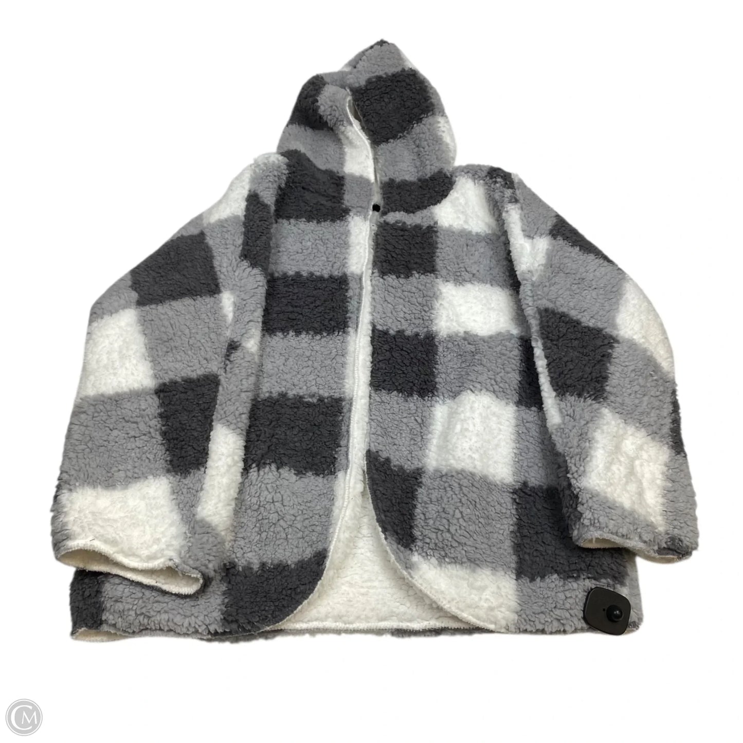 Sweater Cardigan By Forever 21 In Grey & White, Size: M