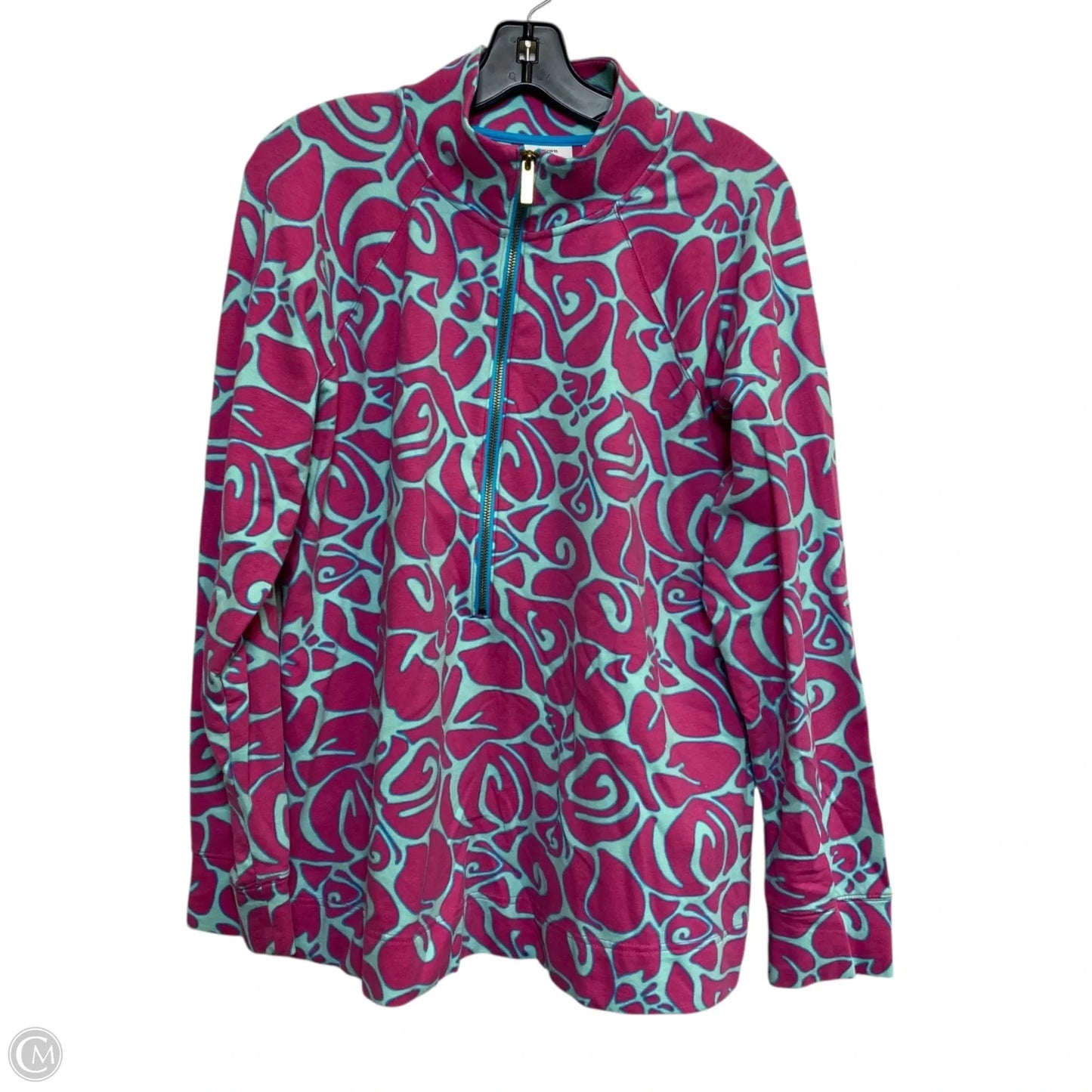 Sweatshirt Collar By Crown And Ivy In Blue & Pink, Size: 1x