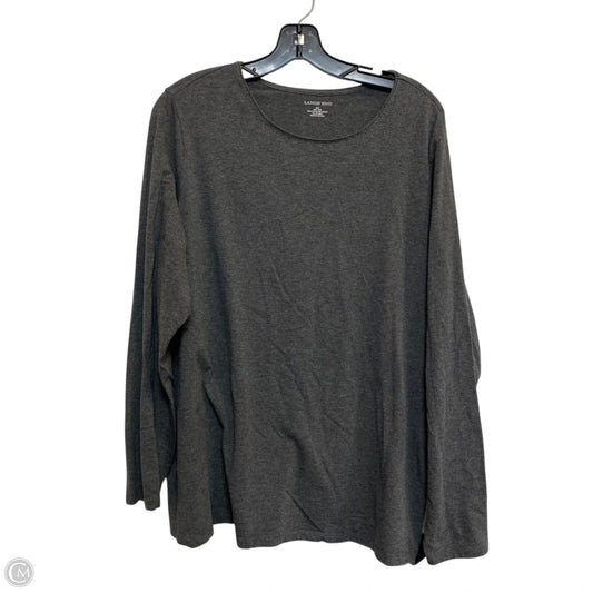 Top Long Sleeve Basic By Lands End In Grey, Size: 2x