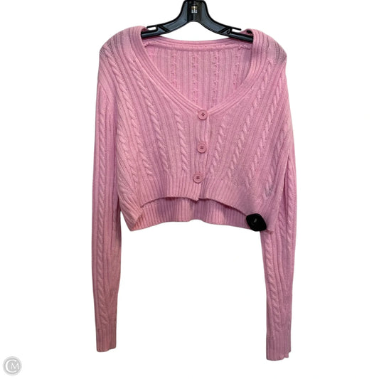 Sweater Cardigan By Shein In Pink, Size: S