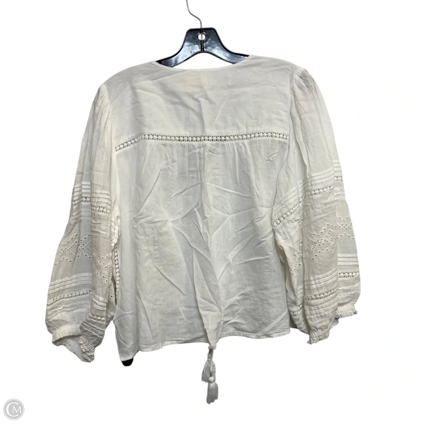 Top Long Sleeve By Lucky Brand In White, Size: L