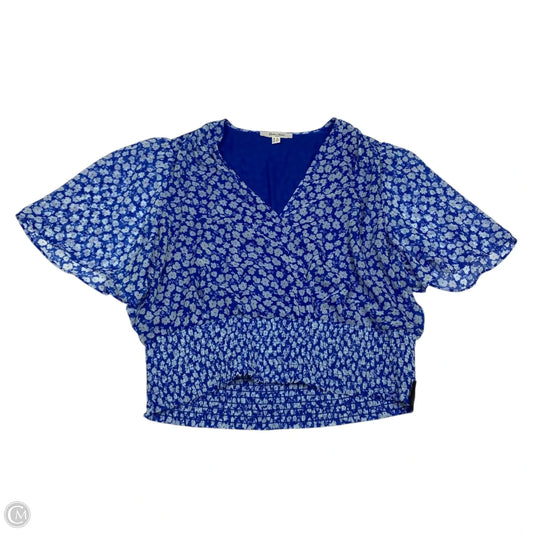 Top Short Sleeve By Haven & Blair In Blue & White, Size: Xl