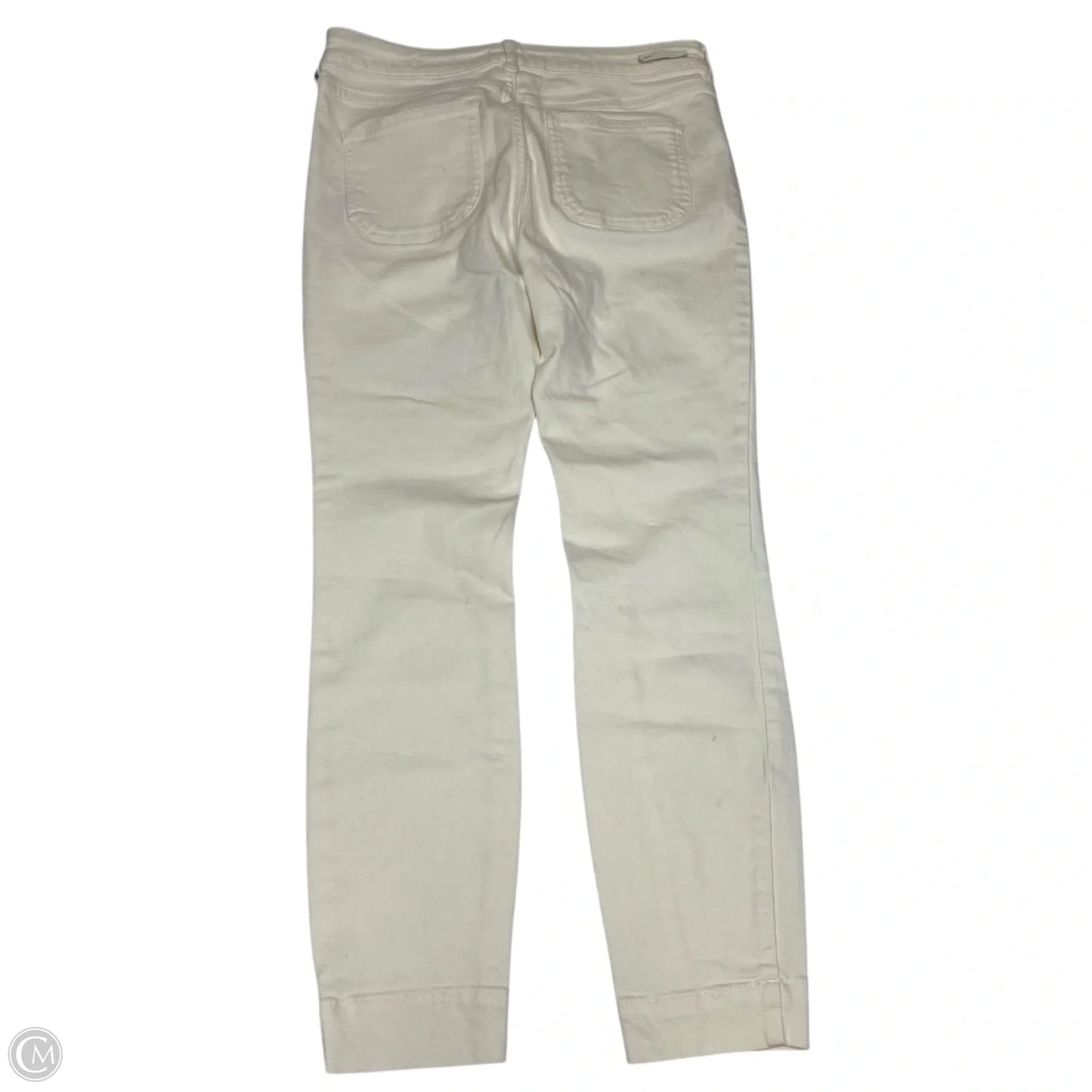 Jeans Straight By Anthropologie In Cream Denim, Size: 8