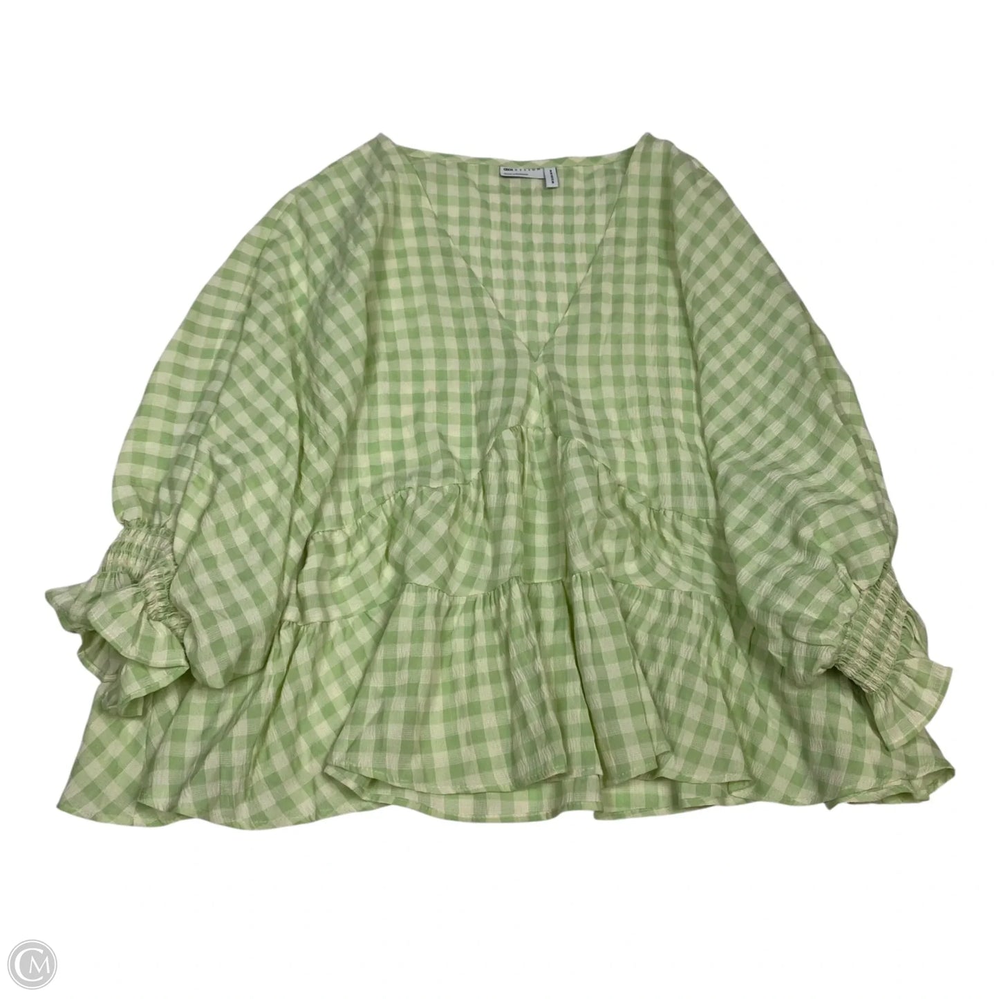 Top Long Sleeve By Asos In Green & White, Size: Xl