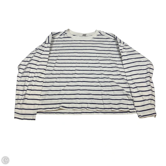 Top Long Sleeve By Old Navy In Blue & Cream, Size: L