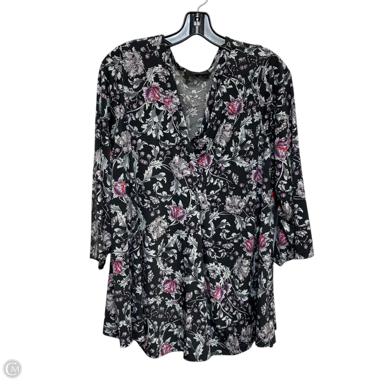 Top Long Sleeve By Lane Bryant In Grey & Pink, Size: 2x