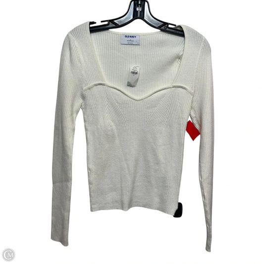 Top Long Sleeve By Old Navy In Cream, Size: M