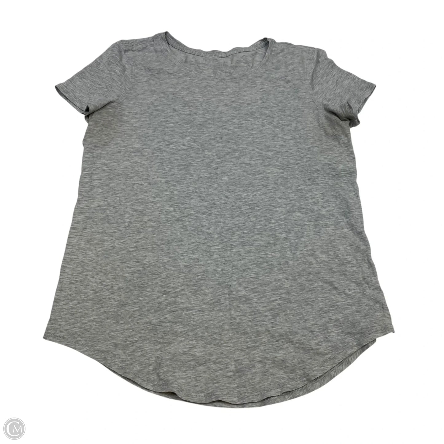Athletic Top Short Sleeve Designer By Lululemon In Grey, Size: S