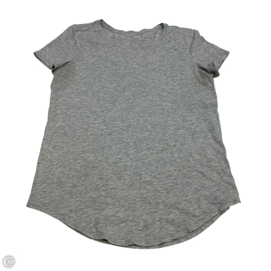 Athletic Top Short Sleeve Designer By Lululemon In Grey, Size: S