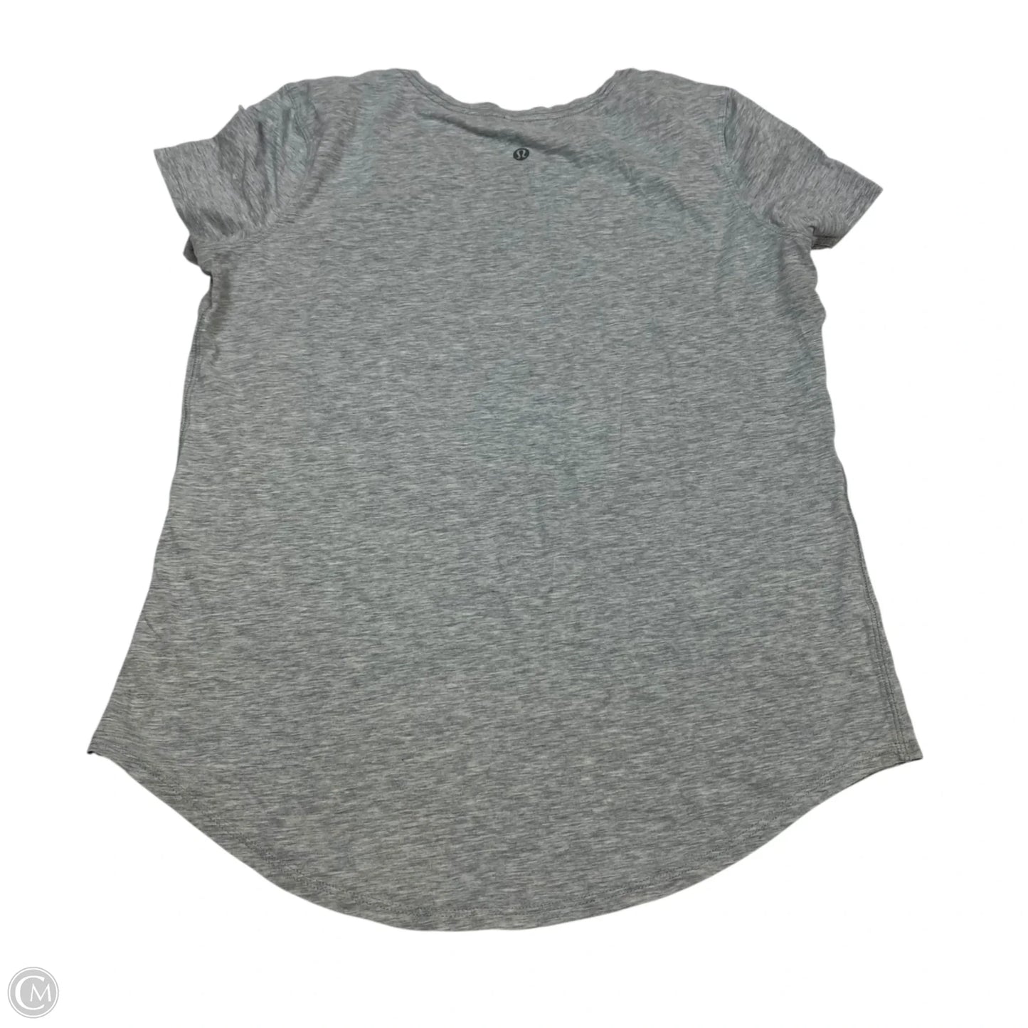 Athletic Top Short Sleeve Designer By Lululemon In Grey, Size: S