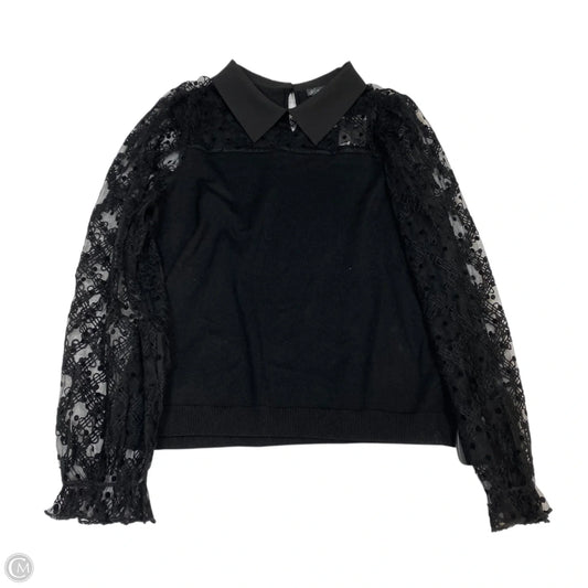 Top Long Sleeve By Adrianna Papell In Black, Size: S