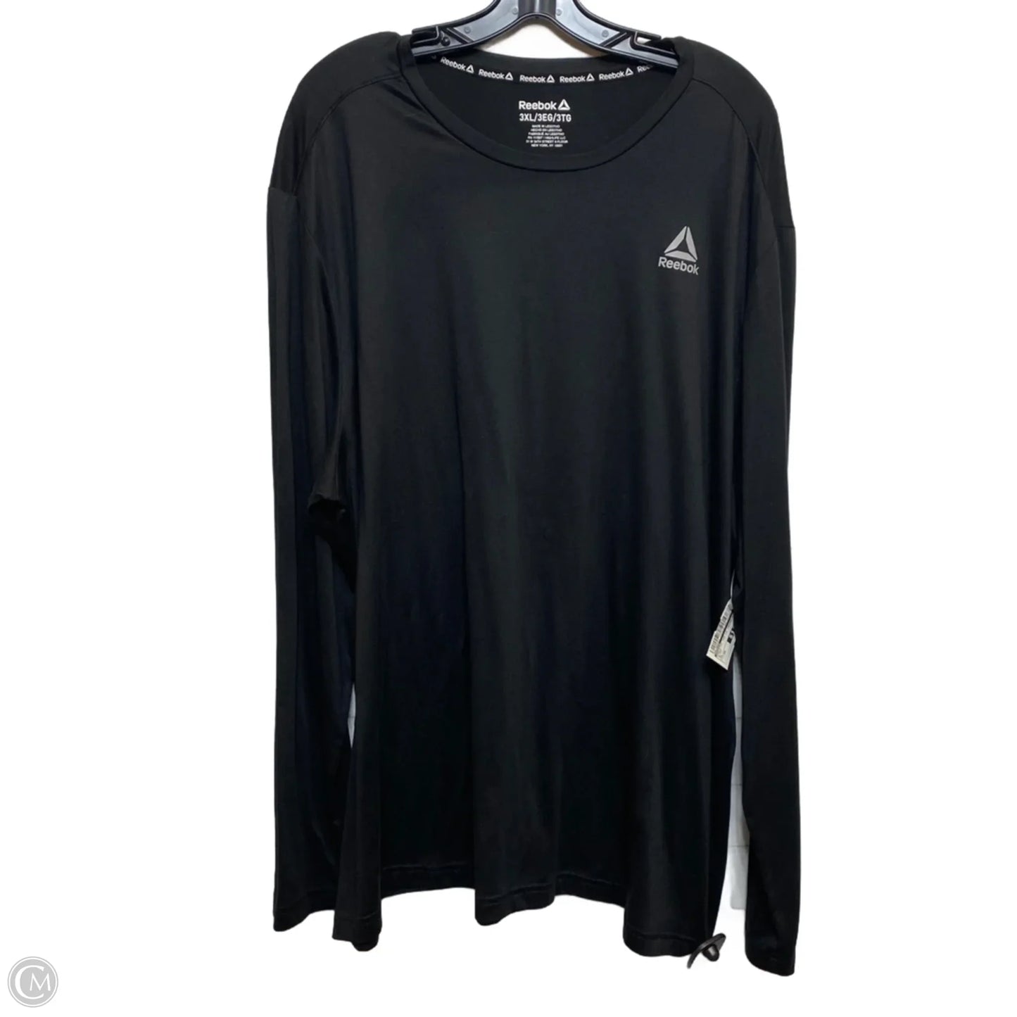 Athletic Top Long Sleeve Crewneck By Reebok In Black, Size: 3x