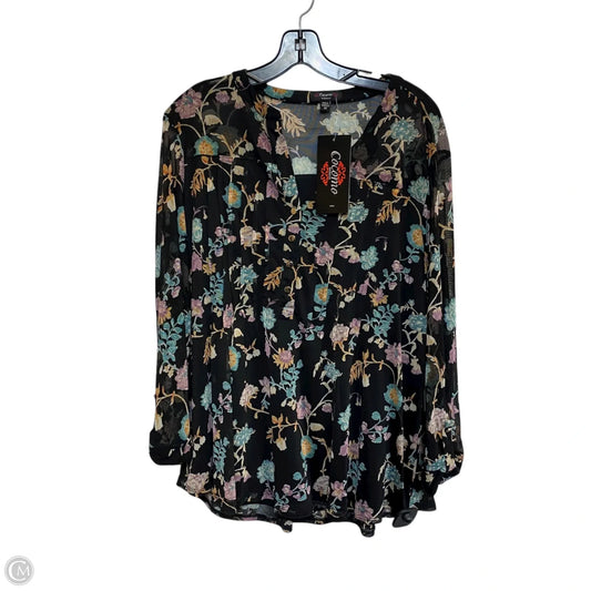 Top Long Sleeve By Cocomo In Black, Size: 3x