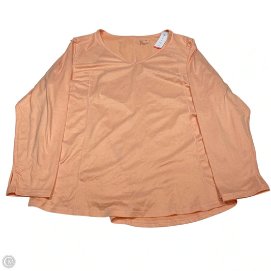 Athletic Top Long Sleeve Crewneck By Livi Active In Orange, Size: 4x