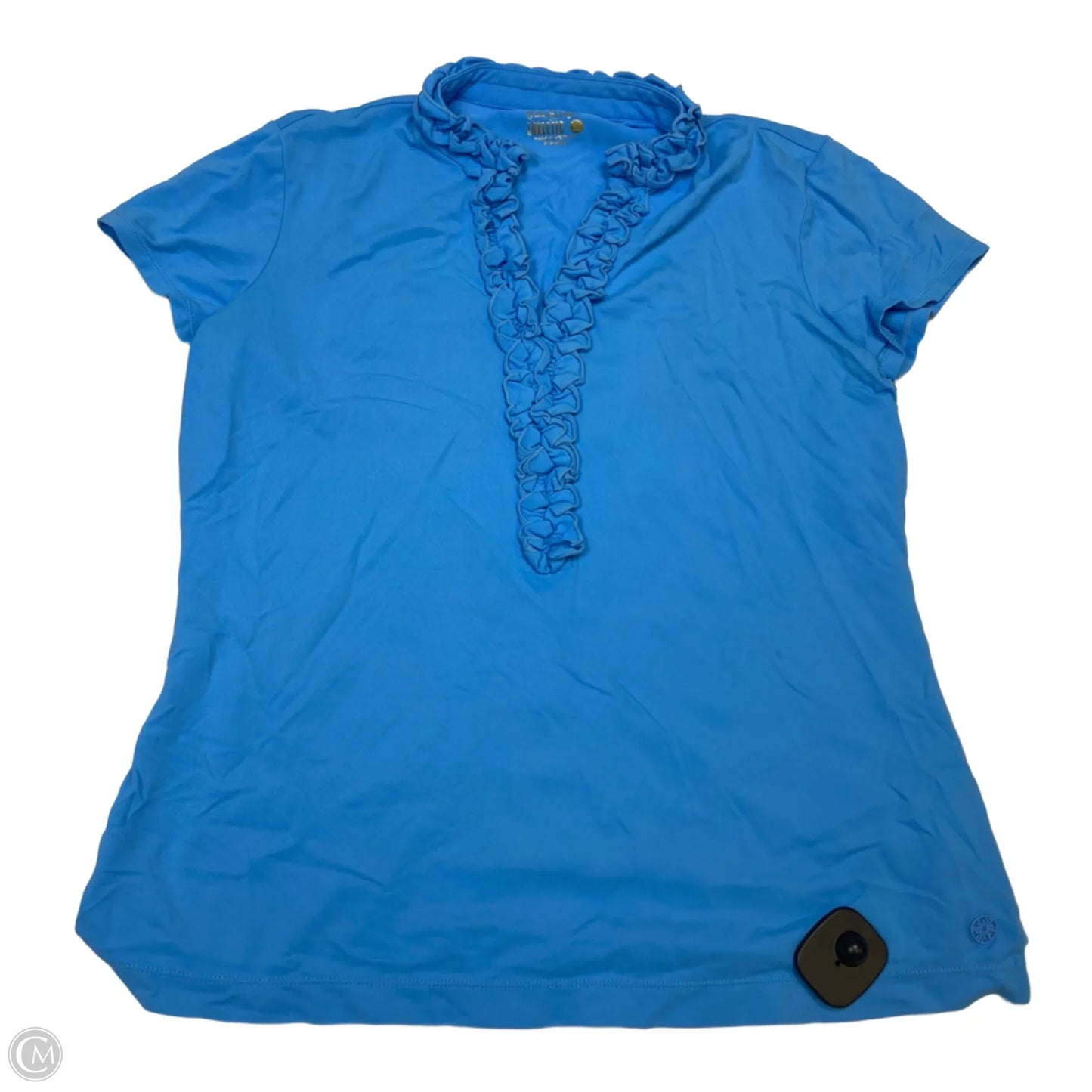 Top Short Sleeve Designer By Lilly Pulitzer In Blue, Size: L