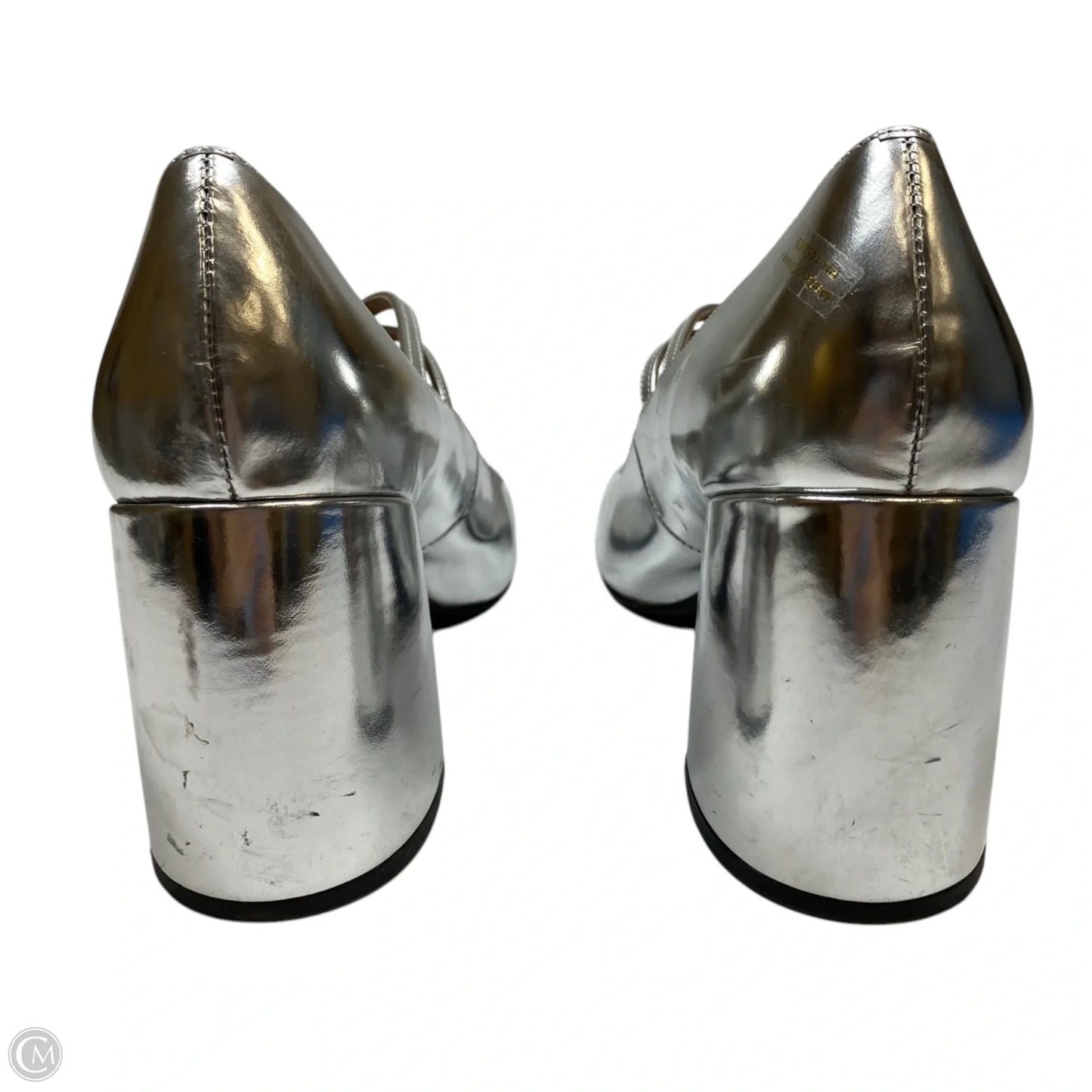 Shoes Heels Block By Bibi Lou In Silver, Size: 9