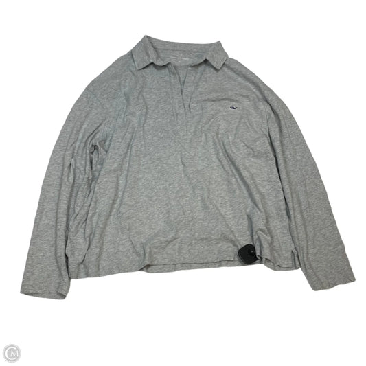 Top Long Sleeve Designer By Vineyard Vines In Grey, Size: Xl