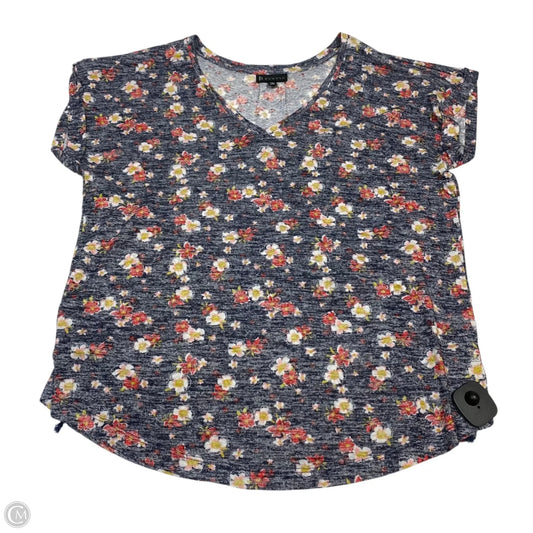 Top Short Sleeve By Bobeau In Blue & Red, Size: L