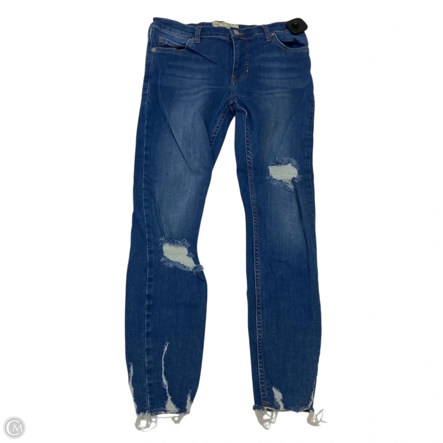 Jeans Skinny By Free People In Blue Denim, Size: 4