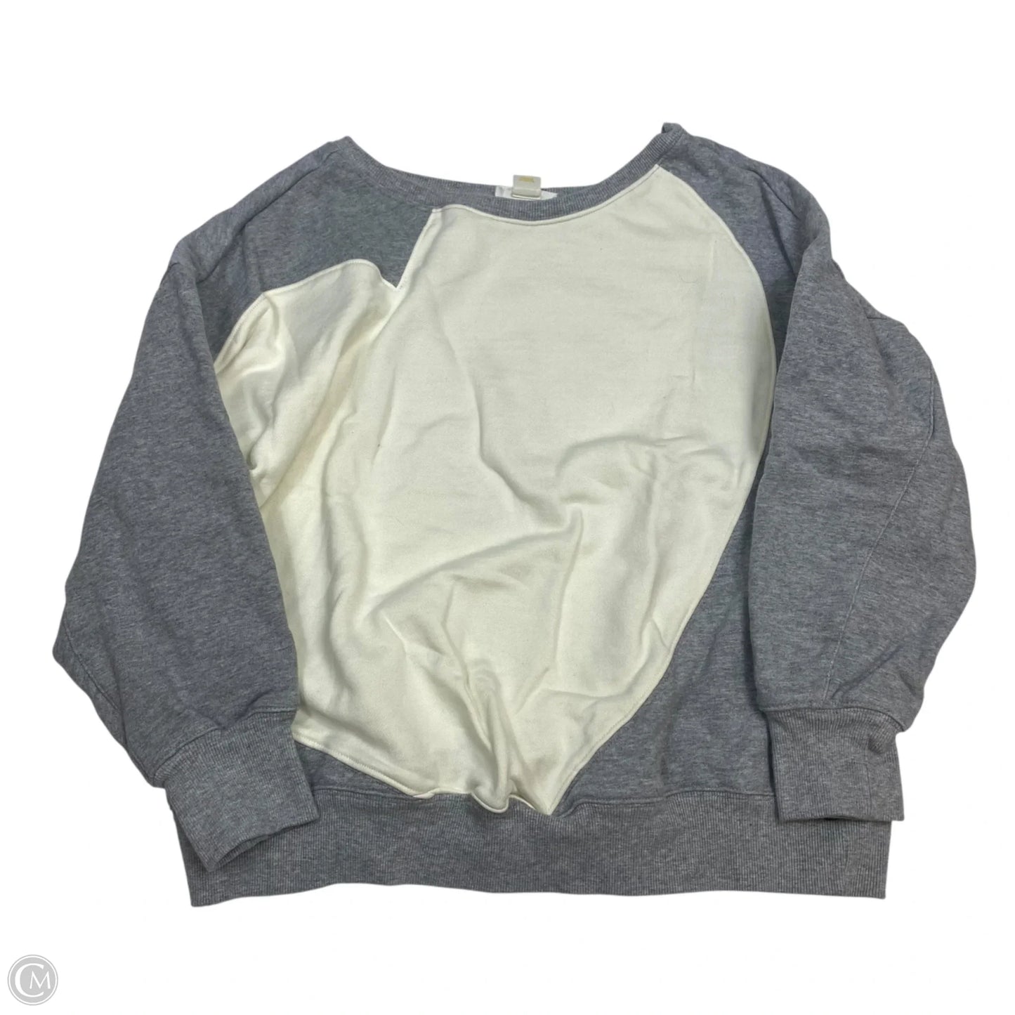 Sweatshirt Crewneck By Maeve In Cream & Grey, Size: M