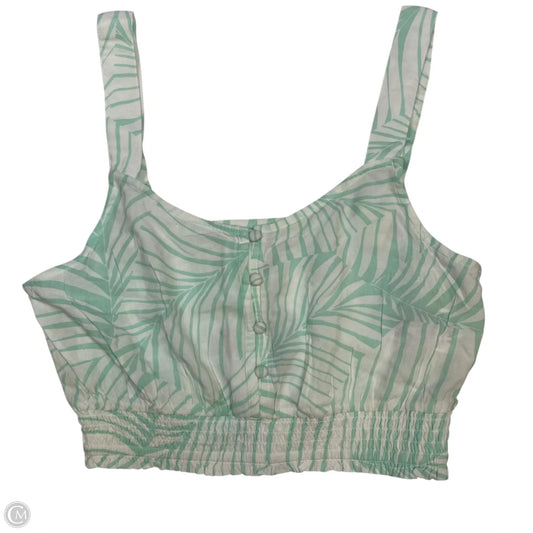 Top Sleeveless Basic By Roxy In Green & White, Size: M