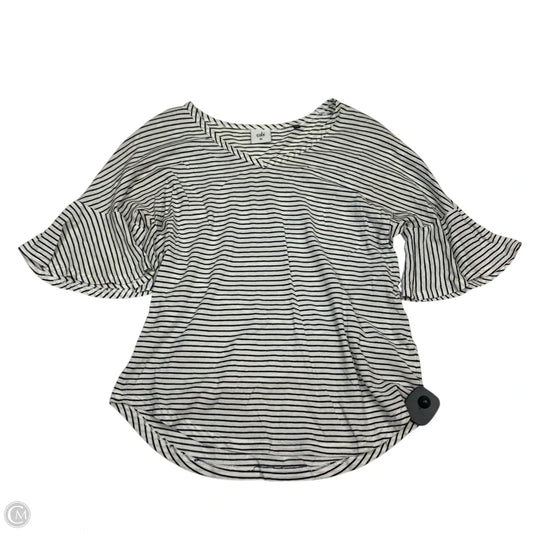 Top Short Sleeve By Cabi In Black & Cream, Size: Xs
