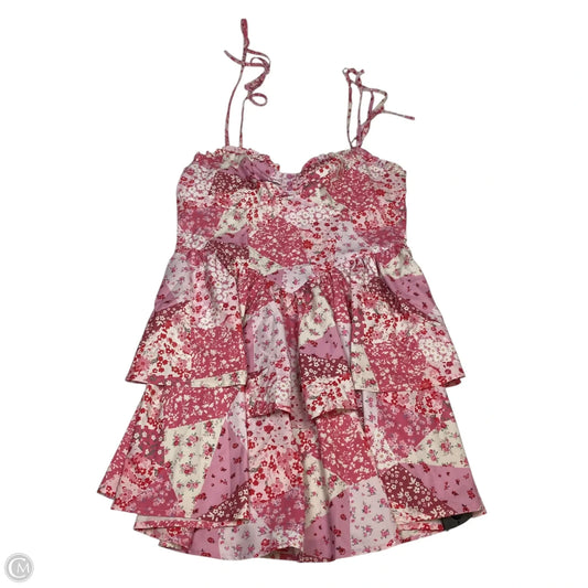 Dress Casual Short By Shein In Pink & White, Size: M