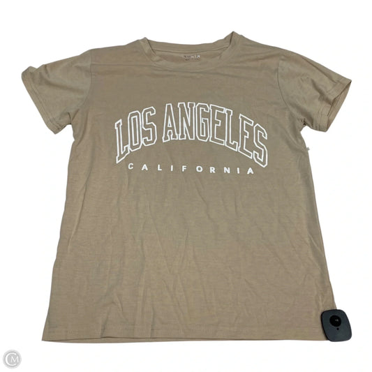 Top Short Sleeve By Shein In Tan, Size: S