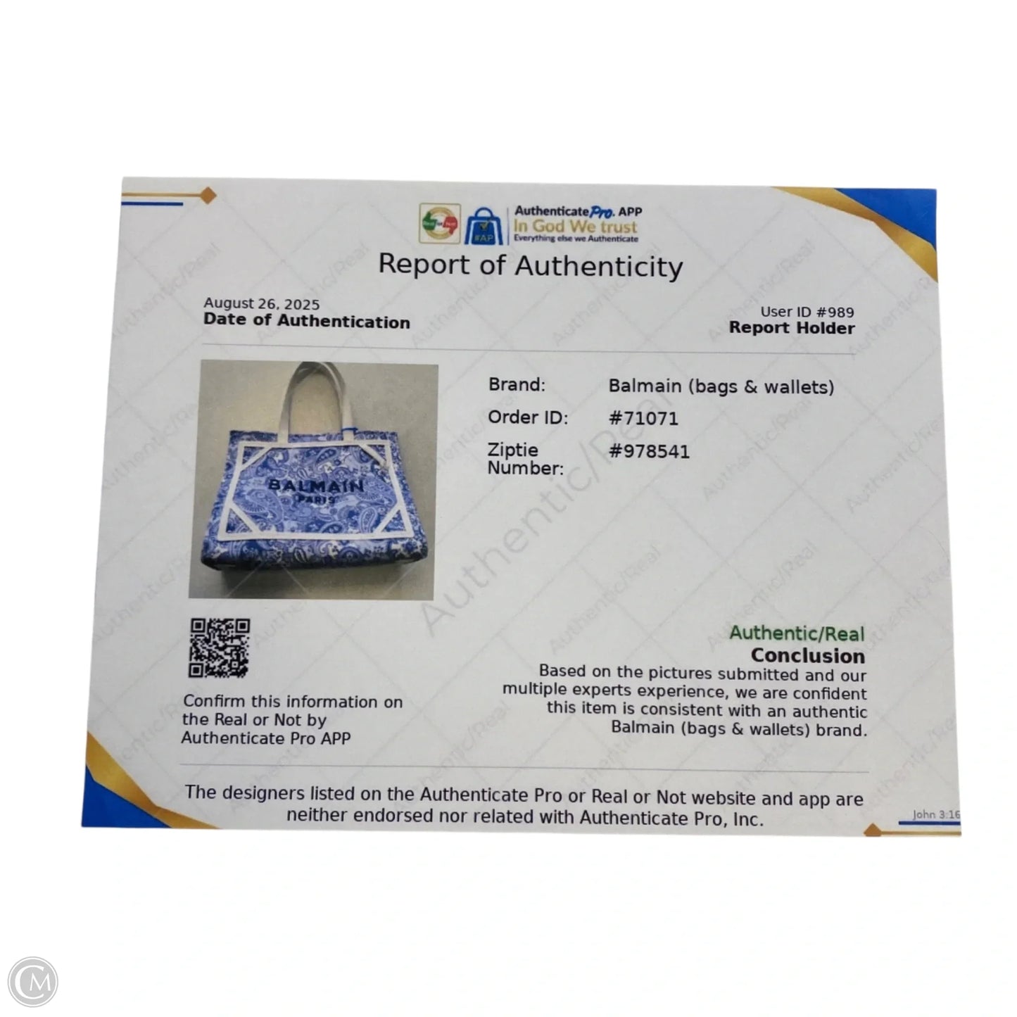 Tote Luxury Designer By Balmain, Size: Medium