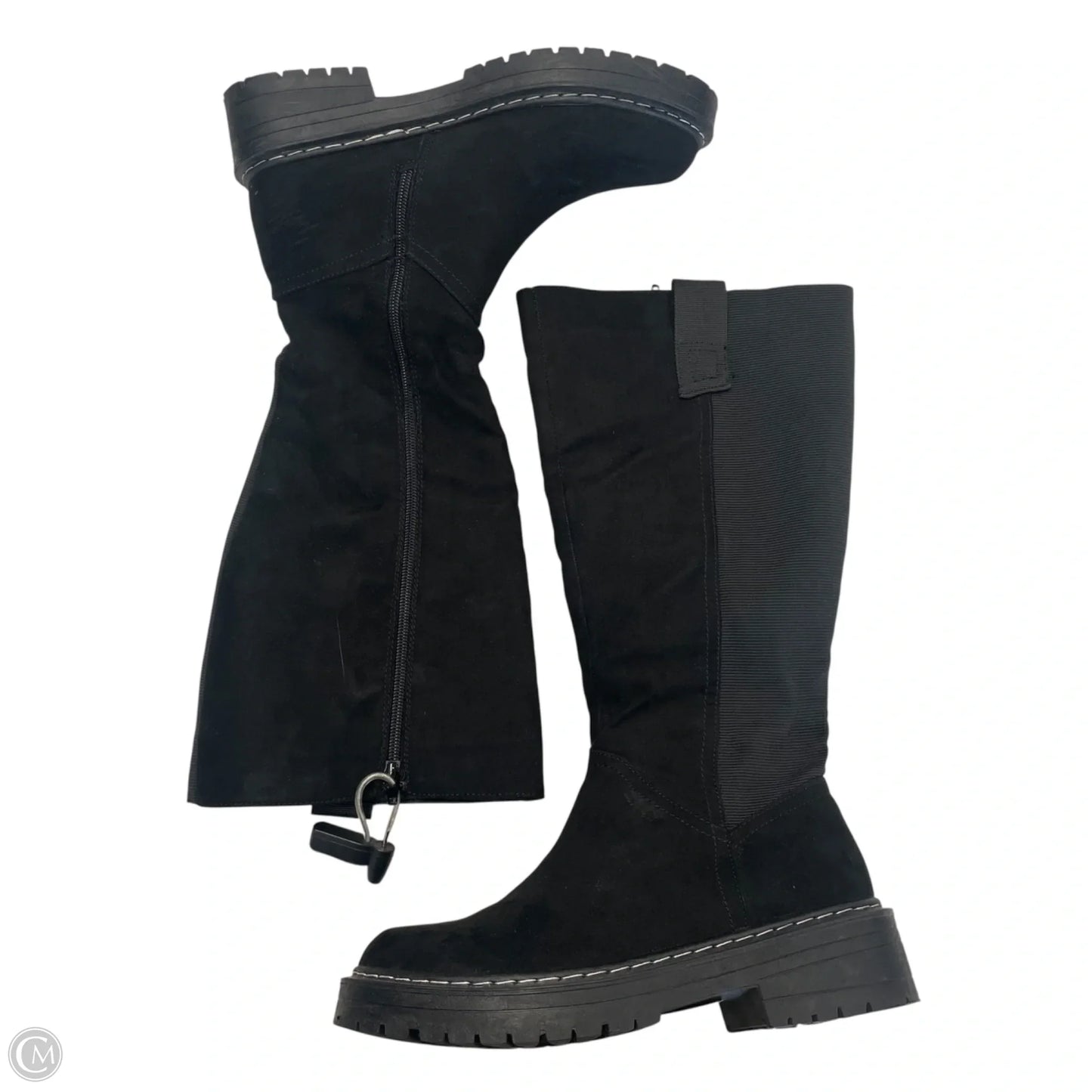 Boots Knee Flats By Sugar In Black, Size: 8