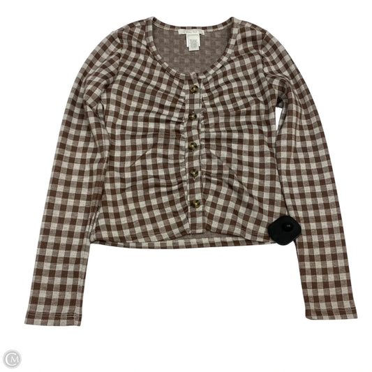 Top Long Sleeve By Full Tilt In Brown & Tan, Size: S