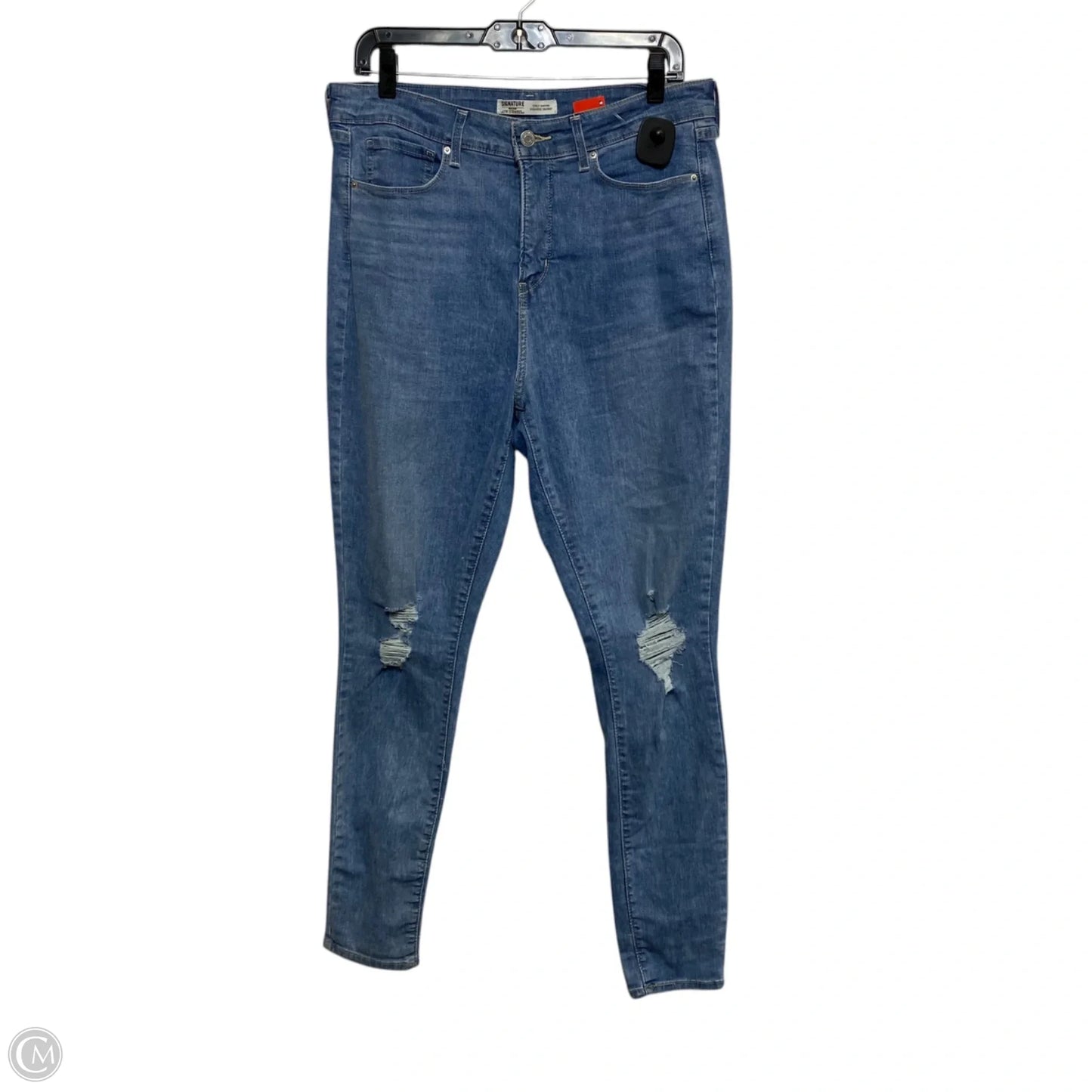 Jeans Skinny By Levis Signature In Blue Denim, Size: 12