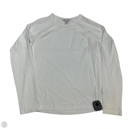 Athletic Top Long Sleeve Crewneck By Athleta In White, Size: Xs